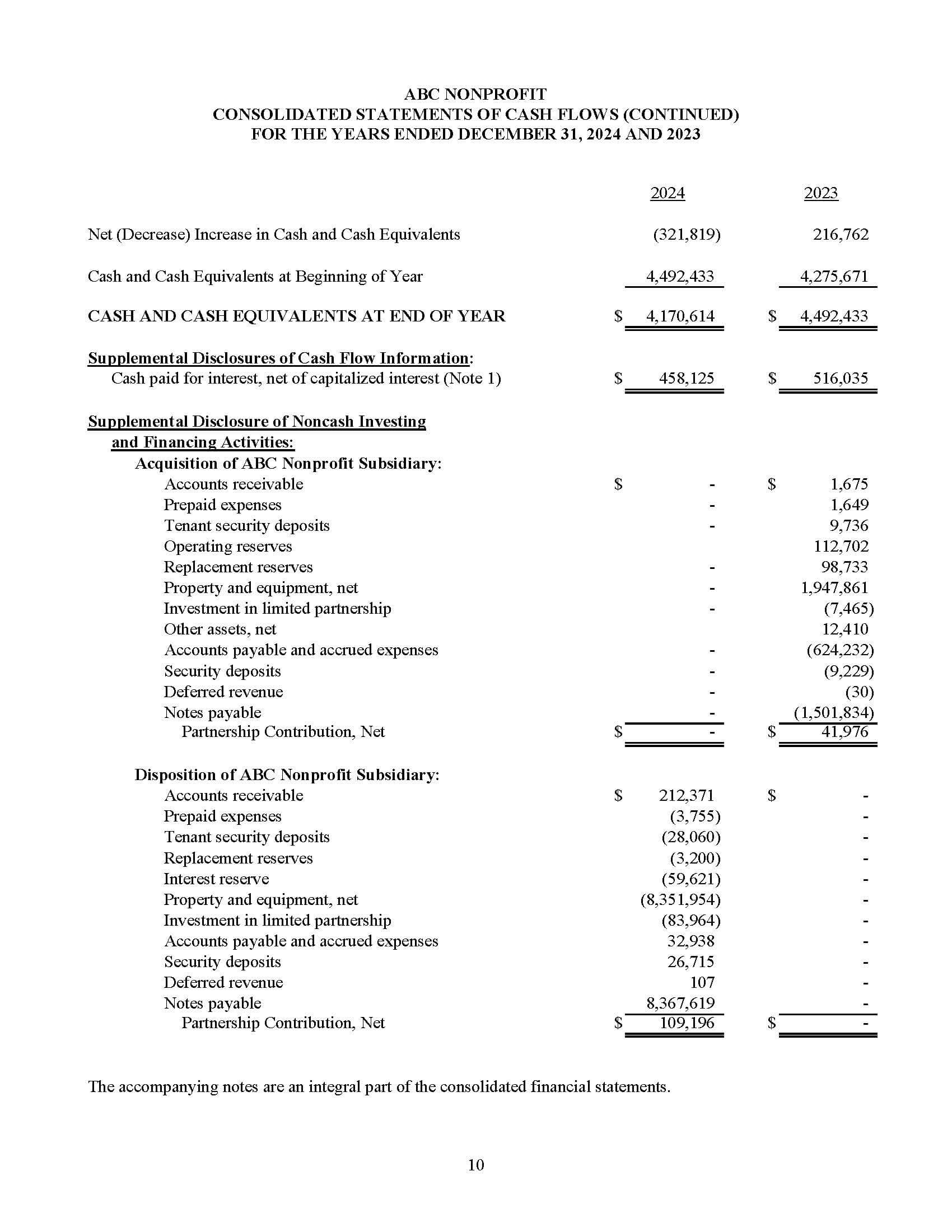 Cash Flows Page 2